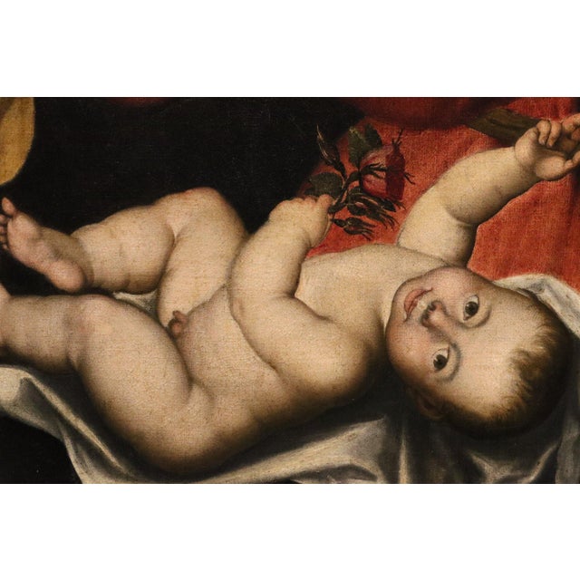 Scipione Pulzone, Madonna and Child, 1590, Oil on Canvas For Sale - Image 9 of 16