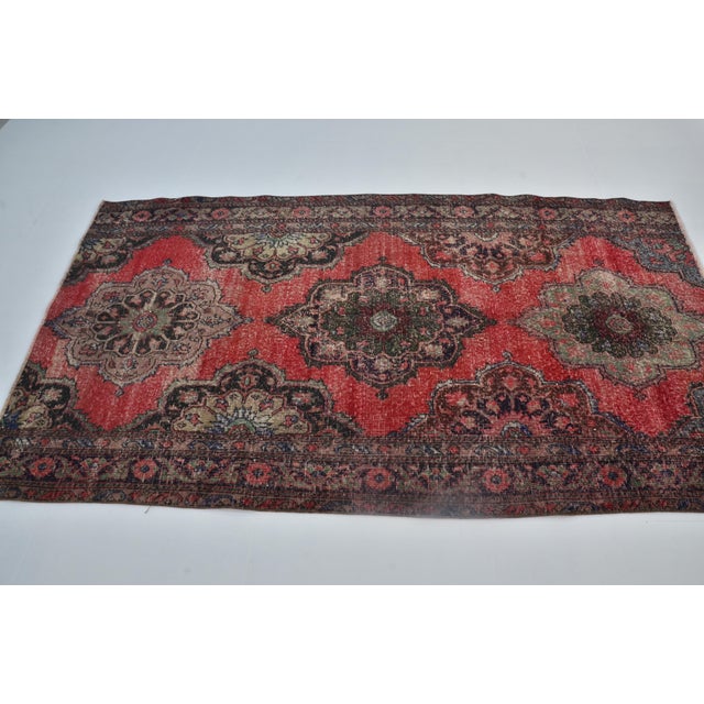 1960s Antique Handknotted Wool Carpet For Sale - Image 5 of 10