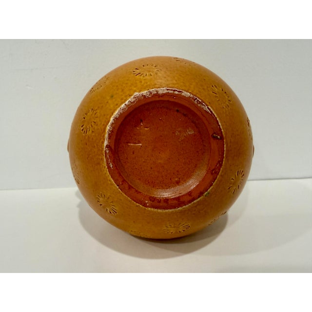 Ceramic Vk Studio Keramik 1960s Mustard Yellow Orange Handled Velus Vase Jar Germany MCM For Sale - Image 7 of 8