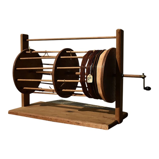 Vintage Folk Art Hand Crank Fly Fishing Line Dryer / Winder, Circa Mid-20th Century For Sale
