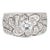 Diamond Half Band Wide Cigar Ring 18k White Gold Size 5.5 For Sale