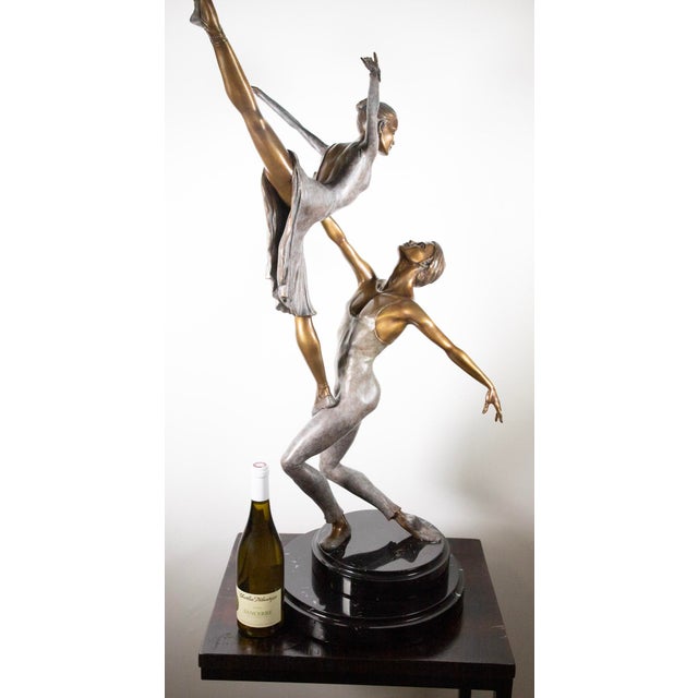 Metal Late 20th Century Mario Jason Pas De Deux VI - Limited Edition Bronze Ballet Sculpture, 40" H For Sale - Image 7 of 7