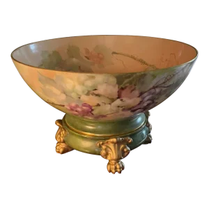 Mid 19th Century Austrian Hand-Painted Bowl on Stand