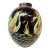 Large Vintage Peruvian Chulucanas Smoked Pottery Swan Sphere Vase For Sale