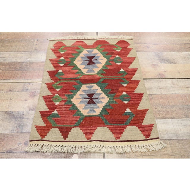 Textile Vintage Persian Shiraz Kilim Rug - 02'00 X 02'10 For Sale - Image 7 of 9