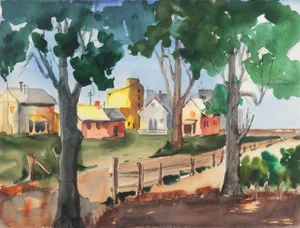 'University Village, Berkeley' by Muriel Backman, 1958; Carmel, California, Woman Post-Impressionist