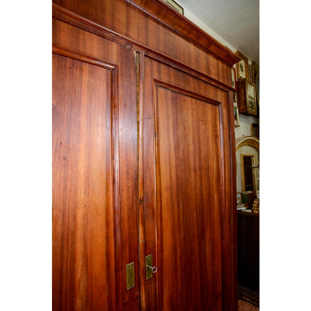 Walnut Wardrobe with 2-Doors and 2-Drawers, Italy, Late 19th Century For Sale - Image 14 of 18