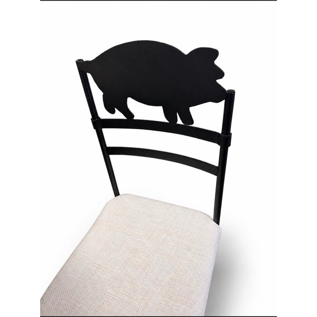 Farmhouse 1980s Iron Farmhouse Animal Silhouette Dining Chairs, Set of 4 For Sale - Image 3 of 12