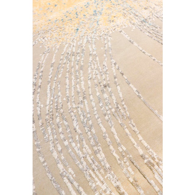 Modern Pasargad Home Modern Bone Vsilk & Wool Area Rug-12' 1'' X 15' 3'' For Sale - Image 3 of 7