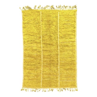 Moroccan Mustard Yellow Mrirt Rug, 2010s For Sale