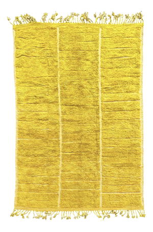 Moroccan Mustard Yellow Mrirt Rug, 2010s