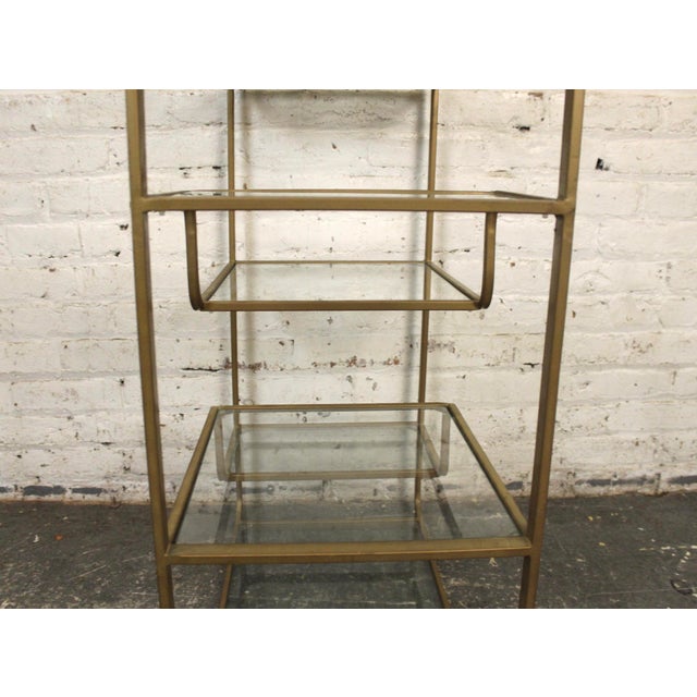 Vintage Mid-Century Multitiered Bronze Plated Waterfall Shelf For Sale - Image 11 of 13