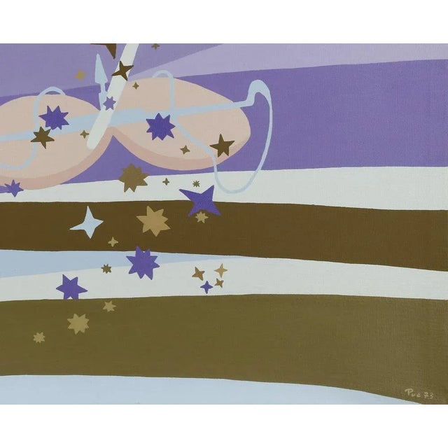 Libra is an original contemporary artwork realized in 1973 by Genny Puccini. Mixed colored acrylic on canvas. Hand signed...