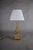 Mid-Century Modern Brass Corn Table Lamp with White Pleated Shade, 1970s For Sale - Image 3 of 14