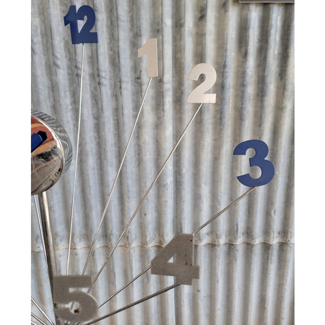 Starburst Type Chrome Floor Clock 1980's For Sale In San Francisco - Image 6 of 9