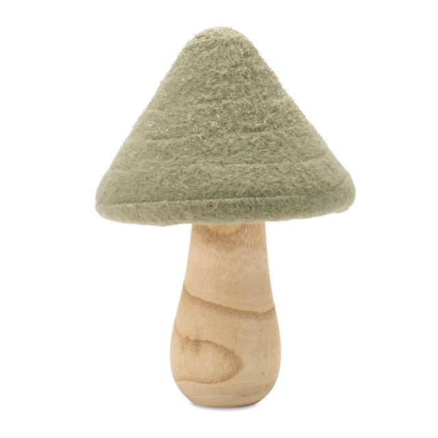 Bring a touch of woodland charm to your holiday decor with this Glittered Wool Mushroom Decor Set. Featuring earthy green...