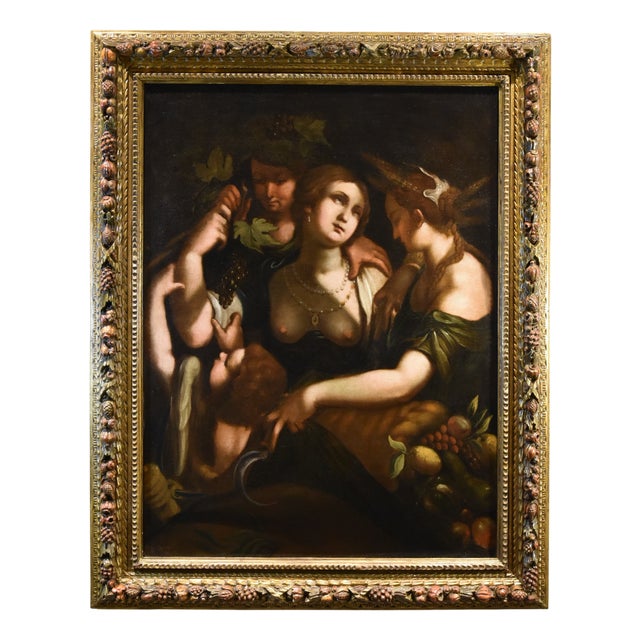 Giovanni Battista Paggi, Venus Bacchus Ceres, 1620, Oil on Canvas, Framed For Sale