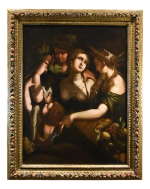Giovanni Battista Paggi, Venus Bacchus Ceres, 1620, Oil on Canvas, Framed
