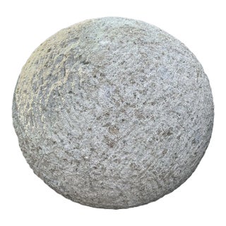 Vintage Rustic Stone Garden Sphere 20" For Sale