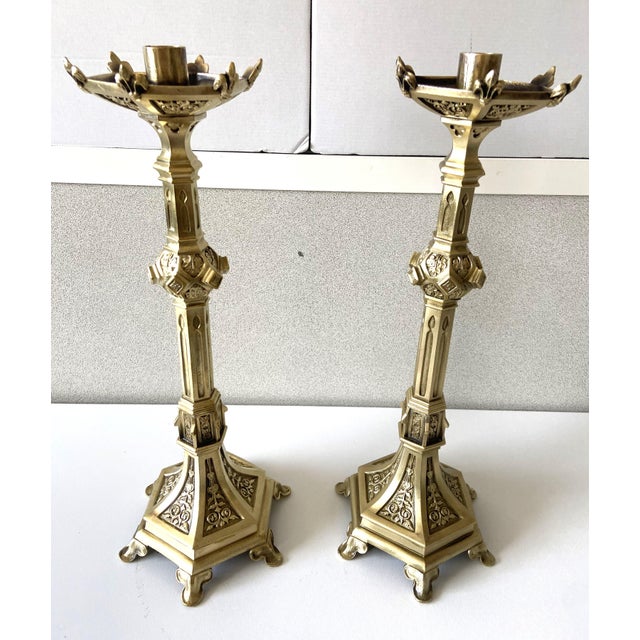 Neo-Gothic Style with Strong Medieval Influence Hexagonal Model with Faceted Stems Panels Decorated with Scrollwork...