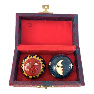 Vintage Chinese Celestial Baoding Chiming Therapy Balls, a Pair For Sale