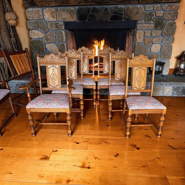 1940s 1930s Super Nice Full Size Solid Oak Dining Chairs For Sale - Image 5 of 11