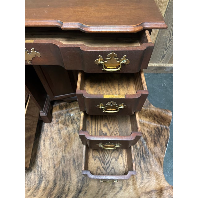 The Bartley Collection Chippendale Style Knee Hole Desk For Sale - Image 4 of 8