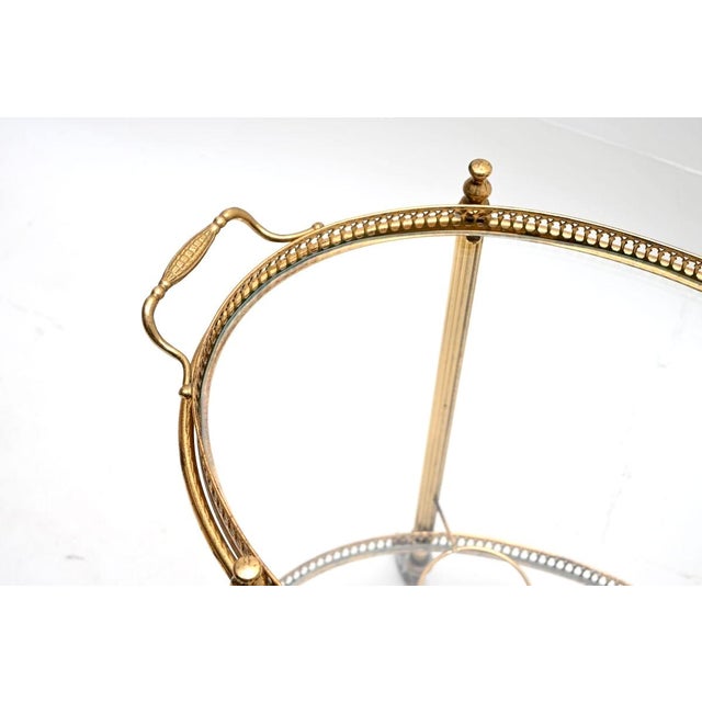 Metal Vintage French Brass Drinks Trolley, 1960s For Sale - Image 7 of 11