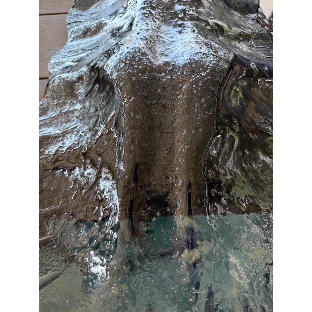 Monumental Boho Sculptural Leaf Form Art Glass Platter in the Manner of Uttermost For Sale - Image 10 of 10