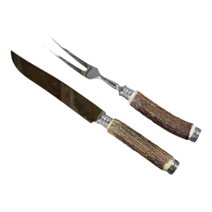 Vintage Stag Horn Carving Set Solingen, Germany