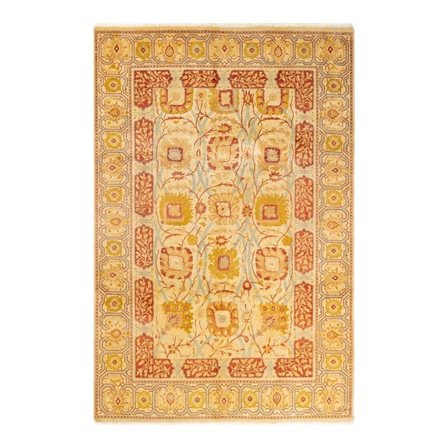 Ivory Mogul, One-of-a-Kind Hand-Knotted Area Rug in Ivory, 6' 0" x 9' 1" For Sale - Image 8 of 8