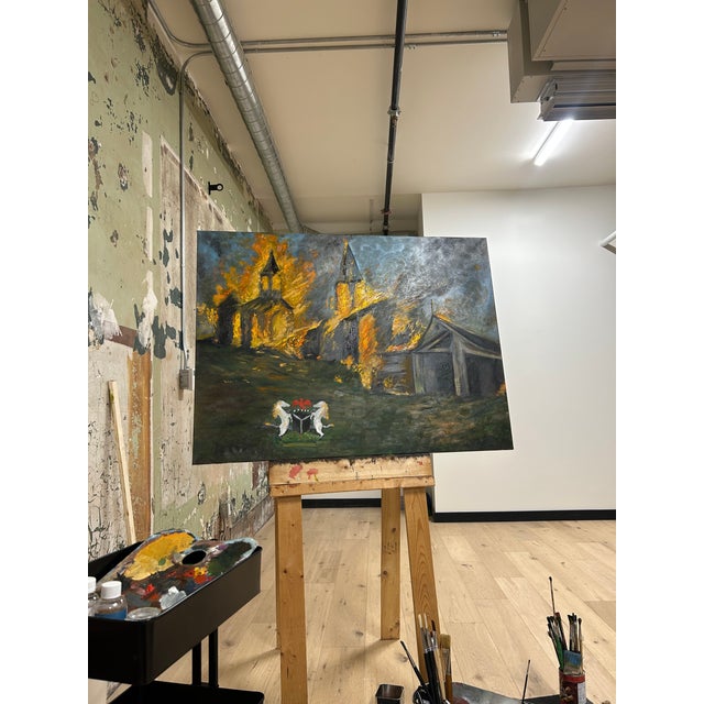 Contemporary "You See It Too", Oil on Canvas Painting by Seromo Okoro For Sale - Image 3 of 3