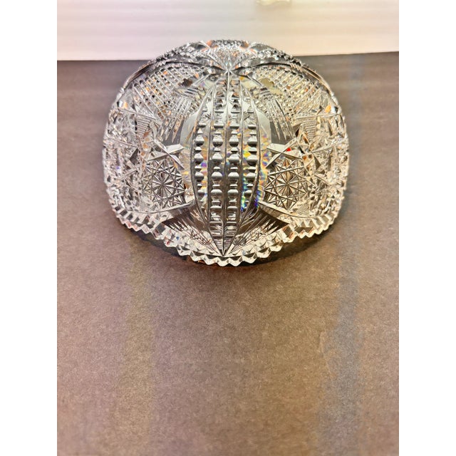 You are viewing a stunning American Brilliant Period serving bowl. Beautiful heavy cut-work. The leaf outlines showcase 4...