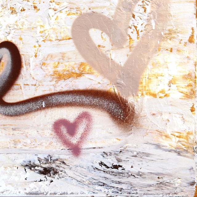 2020s In Relax Mode - Original Abstract Love Graffiti Mixed Media Painting on Canvas by Amber Goldhammer For Sale - Image 5 of 9