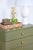 Worlds Away Matthew Izzo Home Fortune Olive Matte Lacquer Three Drawer Side Table With Brass Beetle Knobs For Sale - Image 4 of 11