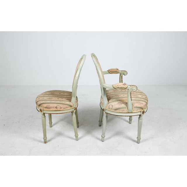 Mid 20th Century Swedish Carved Wood Armchairs With Needlepoint Upholstery, Set of 6 For Sale - Image 13 of 14