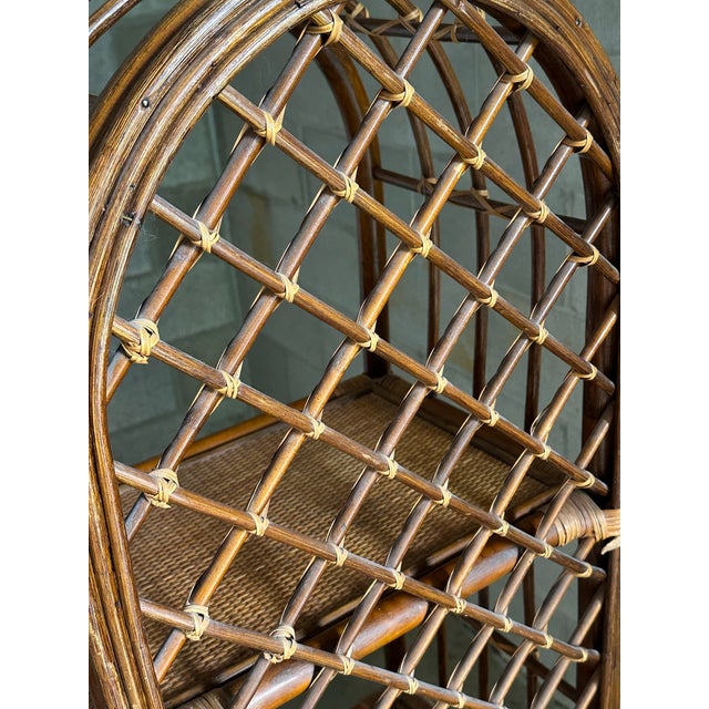 1980s Bamboo and Cane Etagere Shelf For Sale - Image 10 of 12