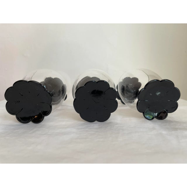 Art Deco 1930s Weston Black Lily Pad Wine Glasses - Set of 6 For Sale - Image 3 of 7