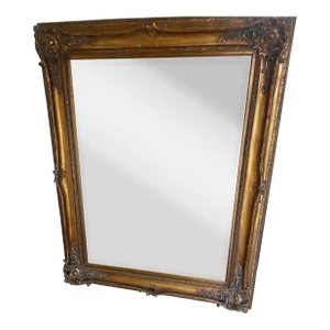 1980s Large Baroque Style Gilt Gold Leaf Mirror