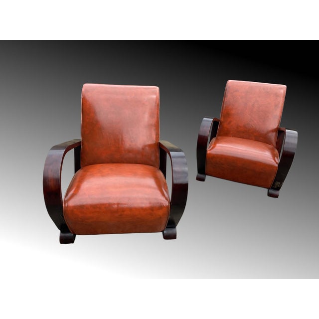 Set of Art Deco Armchairs by Jindřich Halabala For Sale - Image 5 of 18