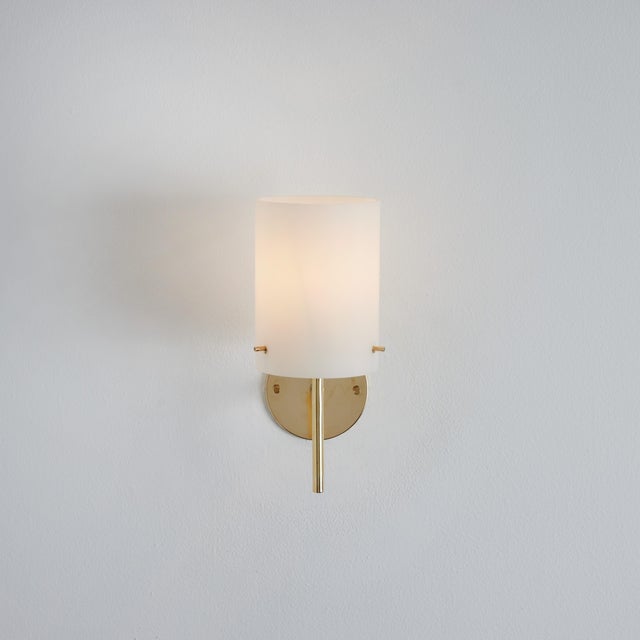 1950s Tito Agnoli Brass & Glass Cylindrical Wall Lamp for O-Luce For Sale - Image 13 of 13