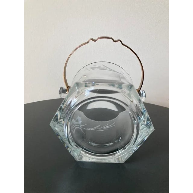 Italian Hexagonal Art Glass Drinks Bar Ice Bucket With Tongs, Circa 1960s Italy For Sale - Image 10 of 12