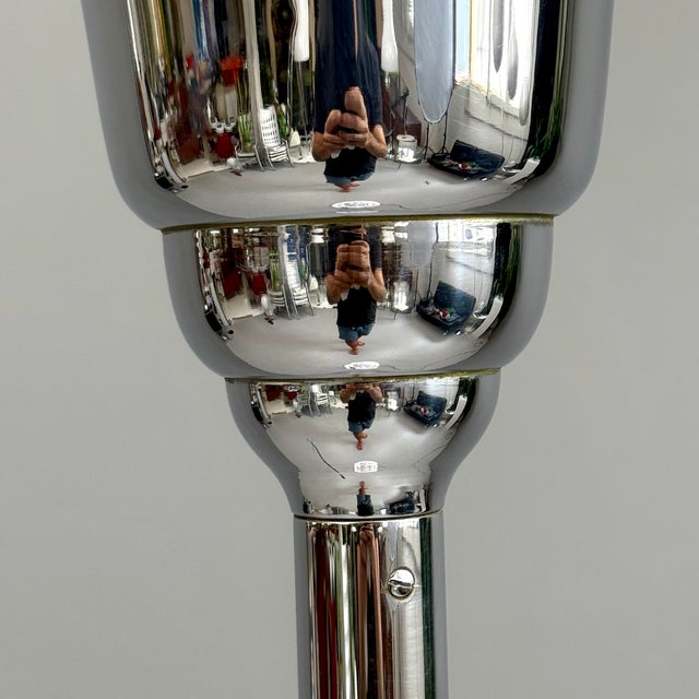 Silver Art Deco Floor Lamp in Chrome, 1930s For Sale - Image 8 of 13