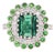 4.06 Carat Tourmaline Diamond 14 Karat White Gold Cocktail Ring, Size 7 For Sale