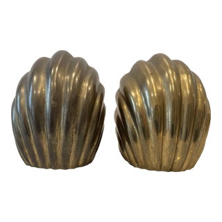 1970s Hollywood Regency Art Deco Shell Bookends - a Pair For Sale