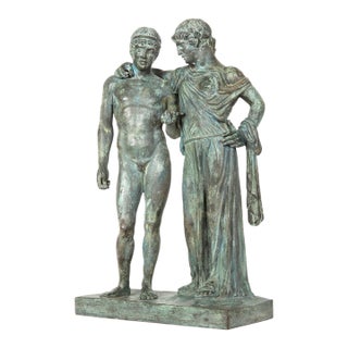 Italian Grand Tour Antique Bronze Sculpture “Orestes and Electra” Ca. 1880 For Sale