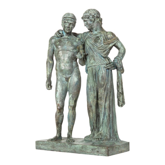 Italian Grand Tour Antique Bronze Sculpture “Orestes and Electra” Ca. 1880 For Sale