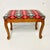 This is a beautiful Folk Art Needlepoint Stool Bench. It features a geometric design in reds and grays. The yarn...