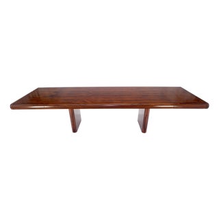 Super Slick Low Profile Rosewood Mid Century Modern Dining Table 2x20” Leaves For Sale