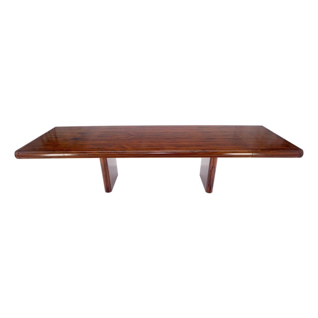 Super Slick Low Profile Rosewood Mid Century Modern Dining Table 2x20” Leaves For Sale